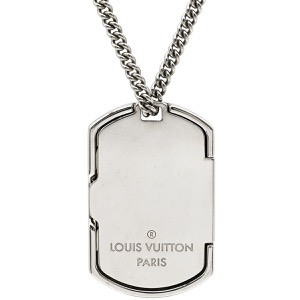 ルイヴィトン ネックレス コリエプラーク メタル ブラック ペンダント M63640 中古