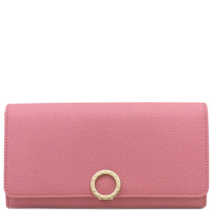 ブルガリ 長財布 ブルガリブルガリ グレインレザー ピンク バイカラー 二つ折り 中古