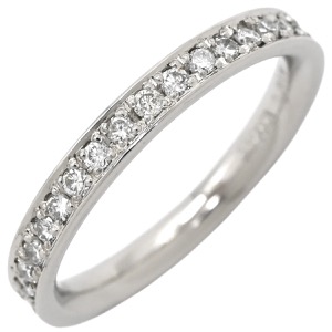 リング 指輪 ダイヤモンド リング 0.317ct Pt900 シルバー プラチナム ダイヤ 一文字 パヴェ ラウンドブリリアントカット 中古