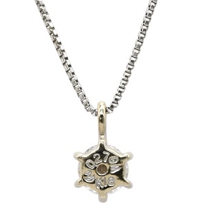 ネックレス ダイヤモンド 0.27ct ペンダント K18WG シルバー 1P 1粒 ラウンドブリリアントカット  中古