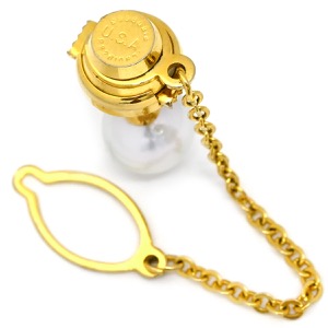 タイピン パール 真珠 K18YG ゴールド 750 YG 18k 18金 あこやパール 1粒 一粒パール タイタックピン 9.1mm  中古