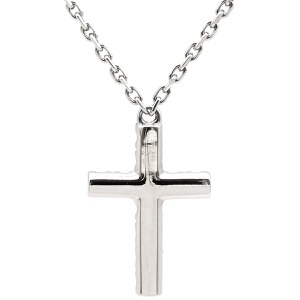 カルティエ ネックレス シンボル クロス ネックレス K18WG シルバー 750 18金 サファイア  中古