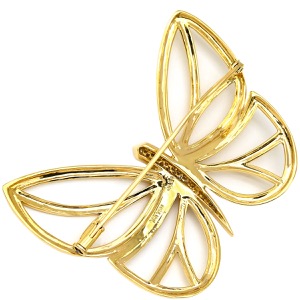 ブローチ K18YG ゴールド ダイヤモンド 蝶モチーフ ペンダントトップ Au750 18K 18金  中古