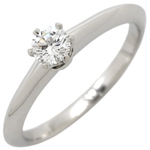 ティファニー リング 指輪 ソリティア Pt950 シルバー T&Co. プラチナム 1P 1石 1粒 ダイヤ 6本立爪 エンゲージ ブライダル ブリリアント  中古