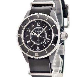 シャネル J12 G10 GLOSS H4657 ブラック 黒 セラミック デイト 逆回転防止ベゼル クオーツ