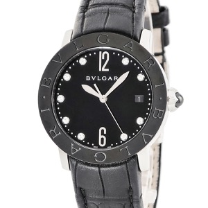 ブルガリ ブルガリブルガリ BBL37SC 純正9Pダイヤ ブラック アラビア 自動巻き