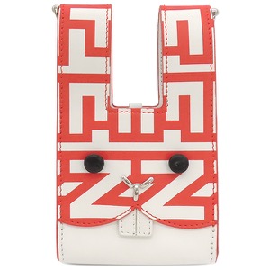 フェンディ ショルダーバッグ BUSTINA BUNNY レザー レッド マークジェイコブス コラボ バニー ウサギ 赤 白  7AS169 中古