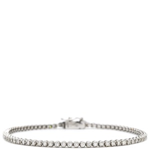 ブレスレット テニスブレスレット K18WG シルバー ダイヤブレスレット  中古