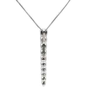 ネックレス ダイヤ ペンダント K18WG シルバー ホワイトゴールド 10P 10石 10粒 ラインネックレス 中古