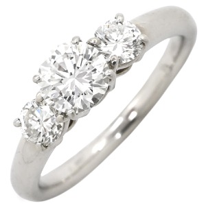 リング 指輪 ダイヤリング Pt900 シルバー 3P 中古