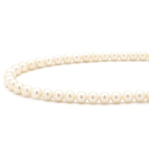 ネックレス 7mm パール ペンダント パール ホワイト 真珠 シルバー プリンセスサイズ 43.5cm フォーマル 一連 ワンタッチ 花カン  中古