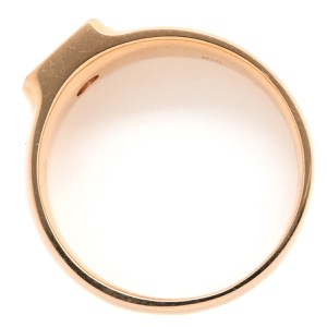 リング 指輪 ダイヤリング K18PG ゴールド Au750 18K 18金 メレダイヤ シグネット スクエア 中古