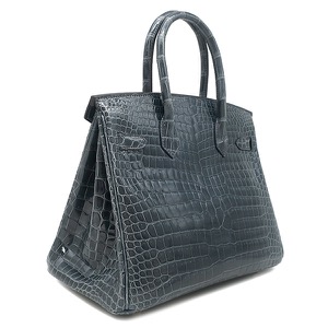 エルメス ハンドバッグ バーキン30 ポロサス ブルー 青 クロコ  中古