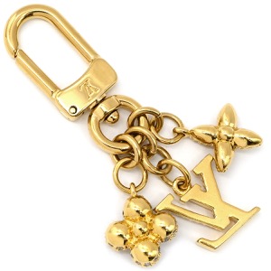 ルイヴィトン バッグチャーム マイクロ チャーム LV アイコニック GP ゴールド LVイニシャル モノグラムフラワー  M01566  中古