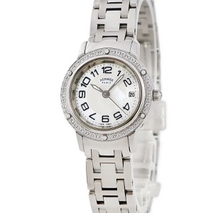 エルメス クリッパー ナクレ CP1.230 純正ダイヤ シェル デイト アラビア クオーツ