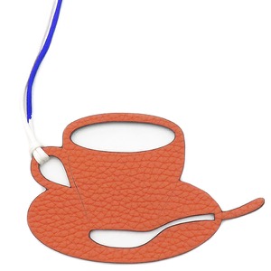 エルメス バッグチャーム プティアッシュ コーヒーカップ シェーブル マルチカラー 茶 緑 チャーム petit H  中古
