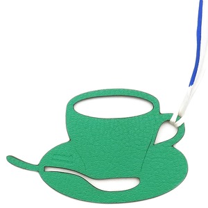 エルメス バッグチャーム プティアッシュ コーヒーカップ シェーブル マルチカラー 茶 緑 チャーム petit H  中古