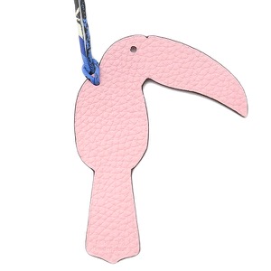 エルメス バッグチャーム プティアッシュ オオハシ ヴォーエプソン マルチカラー 赤 ピンク チャーム petit H  中古