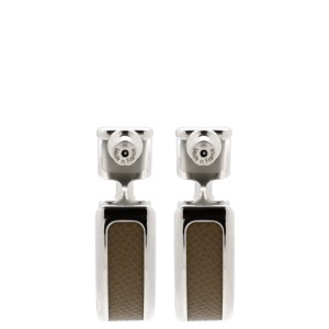 エルメス ピアス オランプ ヴォーエプソン グレー フープピアス  中古