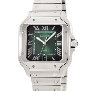 カルティエ サントス ドゥ カルティエ LM WSSA0062 デイト グリーン 緑 ローマン ラージモデル 自動巻き
