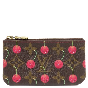 ルイヴィトン コインケース LV × TM ポシェット クレ モノグラムキャンバス ブラウン 茶 キーチェーン付き 村上隆 M95042 中古