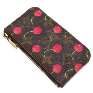 ルイヴィトン コインケース LV × TM ポシェット クレ モノグラムキャンバス ブラウン 茶 キーチェーン付き 村上隆 M95042 中古