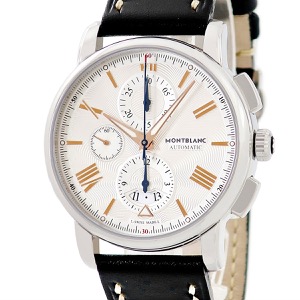 モンブラン スター 4810 クロノグラフ 105856 ギョウシェ デイト ローマン バー シルバー 自動巻き