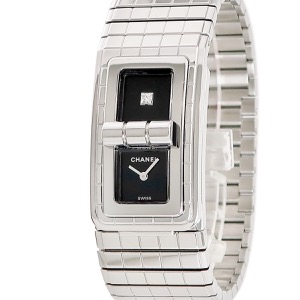 シャネル コード ココ H5144 純正ダイヤ マドモアゼルクラスプ ブラック シルバー クオーツ