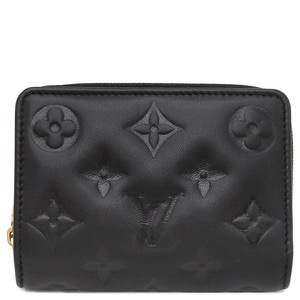 ルイヴィトン 二つ折り財布 ポルトフォイユ ルー レザー ブラック ミニ財布 黒 クッサン M81599 中古