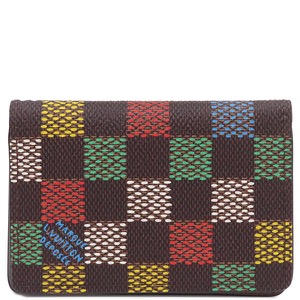 ルイヴィトン カードケース オーガナイザー ドゥ ポッシュ レザー ブラウン 茶 マルチカラー 二つ折り N00138 中古