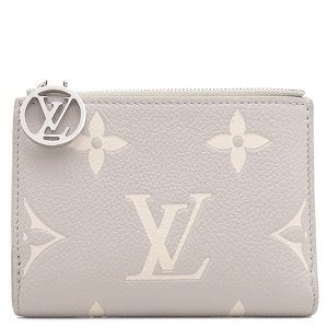 ルイヴィトン 二つ折り財布 ポルトフォイユ リサ モノグラムアンプラント ブラウン コンパクト財布 バイカラー M13797 中古