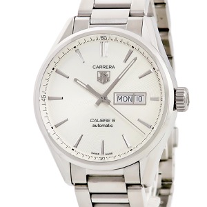 タグホイヤー カレラ キャリバー5 デイデイト WAR201B.BA0723 シルバー バー 自動巻き