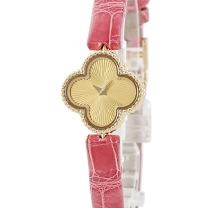 ヴァンクリーフアーペル スウィート アルハンブラ ウォッチ VCARO8WT00 K18YG無垢 ギョウシェ クオーツ