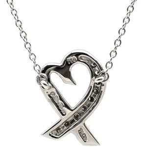 ティファニー ネックレス パロマ・ピカソ ラビングハート ダイヤ ネックレス K18WG シルバー T&Co. Au750 18K  中古