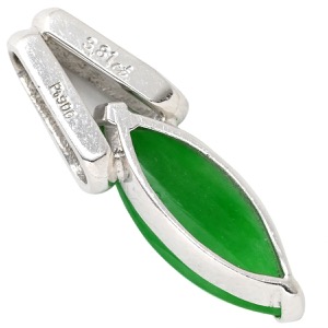 ペンダントトップ ヒスイ 3.8ct Pt900 シルバー 翡翠 ジェダイト 緑 グリーン ミックスカボションカット Pt900 ネックレストップ チャーム 中古