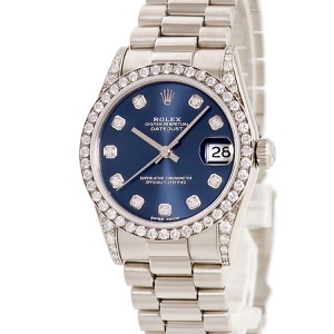 ロレックス デイトジャスト 31 68159G E番 K18WG無垢 純正ダイヤ 3連 プレジデントブレス 自動巻き