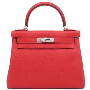 エルメス 2WAYバッグ ケリー28 内縫い トリヨンクレマンス レッド未使用 赤 ショルダー  中古