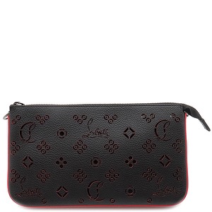 クリスチャンルブタン 2WAYバッグ ルビラ クラッチバッグ レザー ブラック 黒 赤 ショルダー  1225159 中古