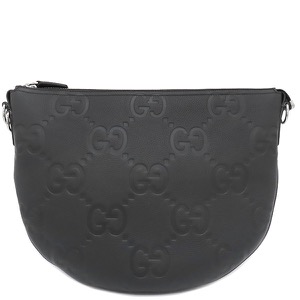 グッチ ショルダーバッグ ジャンボGG メッセンジャーバッグ レザー ブラック 黒 801887 中古