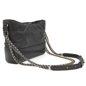 シャネル ショルダーバッグ ガブリエル ドゥ シャネル ホーボー レザー ブラック 黒 A93824 中古