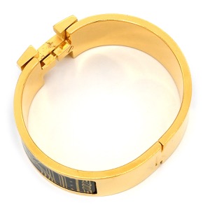 エルメス ブレスレット クリッククラックH PM カドリージュ オ フィル メタル ブラック 黒 Hブレス Quadrige 中古