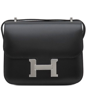 エルメス ショルダーバッグ コンスタンスミニ 3 ミロワール ボックスカーフ ブラック 黒  中古