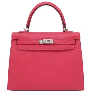 エルメス 2WAYバッグ ケリー25 外縫い ヴォーエプソン ピンク ピンク  中古