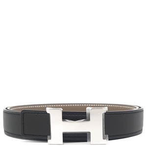 エルメス ベルト ミニコンスタンス H ヴォースイフト ブラック #80 黒 グレージュ リバーシブル  中古