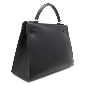 エルメス 2WAYバッグ ケリー 32 外縫い ボックスカーフ ブラック 黒 ハンドバッグ ショルダー  中古