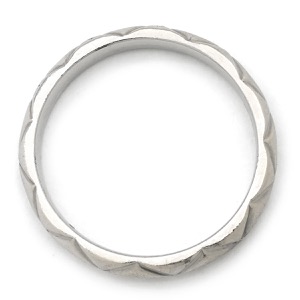 シャネル リング 指輪 マトラッセ Pt950 シルバー #45 プラチナム 3P 3石 3粒 ダイヤ キルティング スモールモデル ピンキー 中古