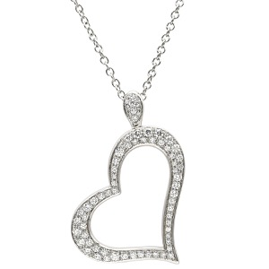 ピアジェ ネックレス ライムライト ハートネックレス ダイヤ K18WG シルバー 750 WG ハートモチーフ パヴェダイヤ G33L0700 中古