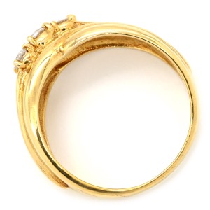 リング 指輪 ダイヤモンド 0.34ct K18YG ゴールド ブリリアントカット 3P 3石 3粒 18K 750 YG ダイア 中古