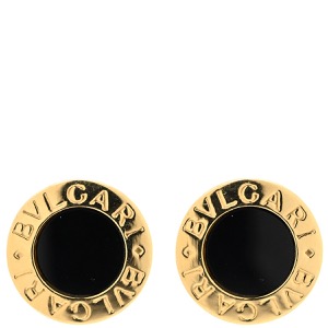 ブルガリ ピアス ブルガリブルガリ K18YG ゴールド 18K 750 18金 オニキス 黒 ブラック 中古