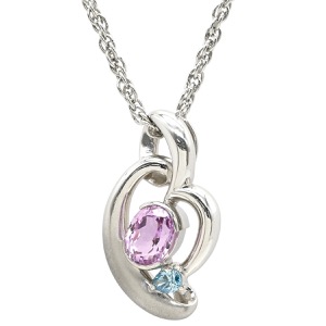 ネックレス クンツァイト ダイヤ ペンダント Pt850 シルバー Pt900 プラチナム ダイヤモンド クンツァイト ピンク ブルー ハート Pt850 1.75ct  中古
